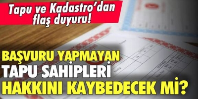 Mirasla tapu sahibi olanlar dikkat